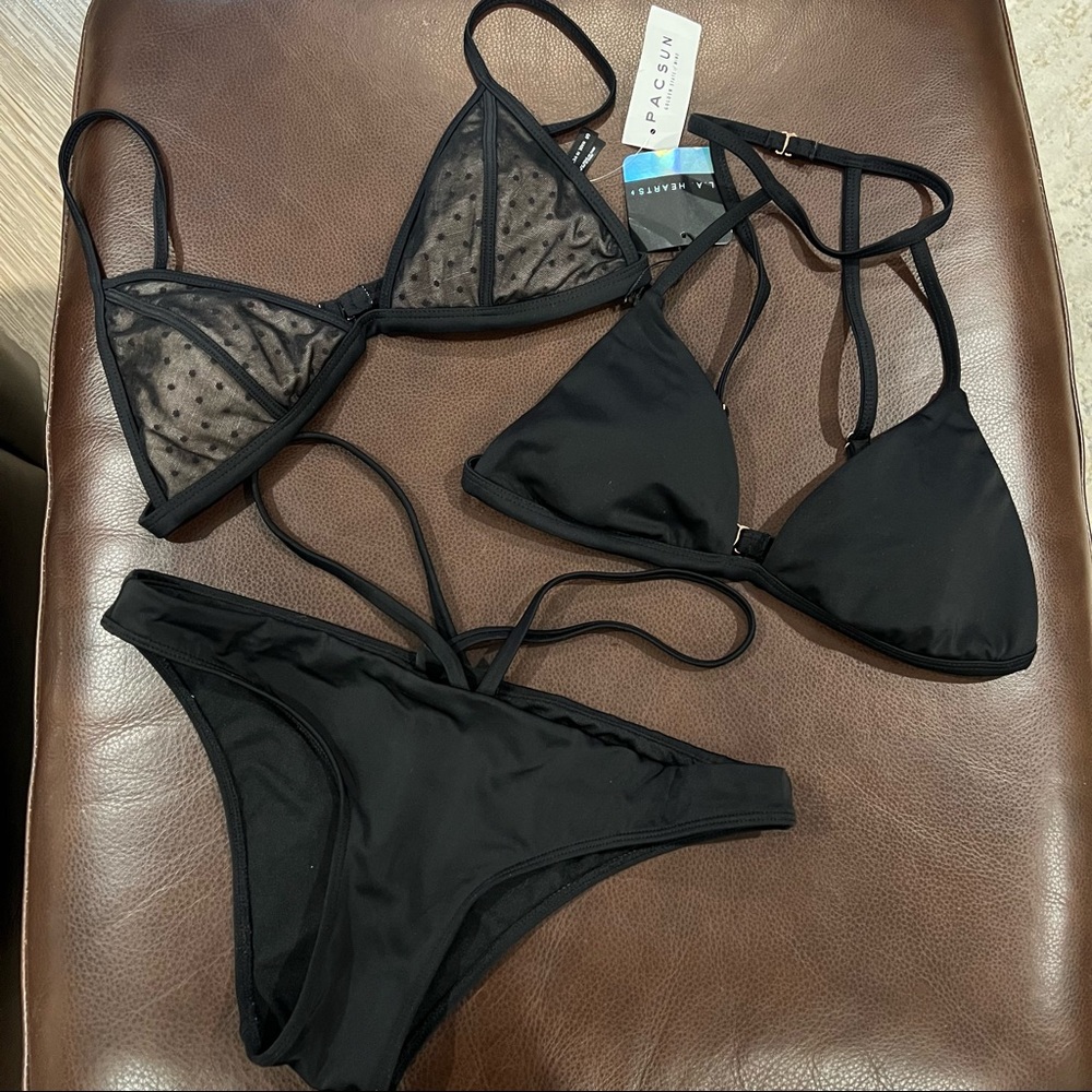 LA Hearts black bikini set